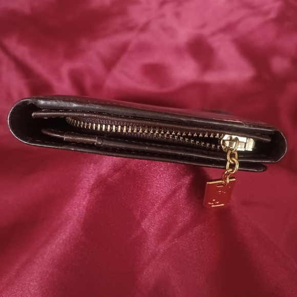 Yves Saint laurent Dark brown leather gold tone hardware long large ysl wallet - Picture 4 of 14